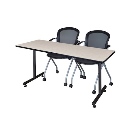 Kobe Rectangle Training Table, 66" W, 29" H, Laminate Top, Maple MKTRCT6624PL23BK
